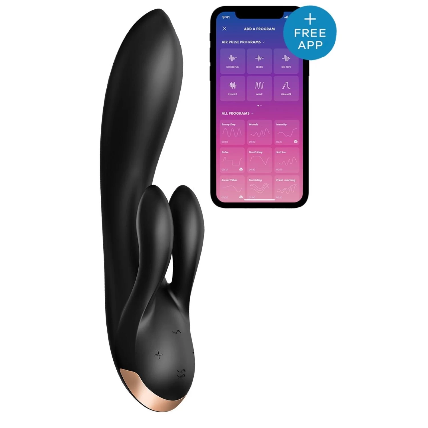 Wibratorz stymulacją do łechtaczki Double Flex Connect App