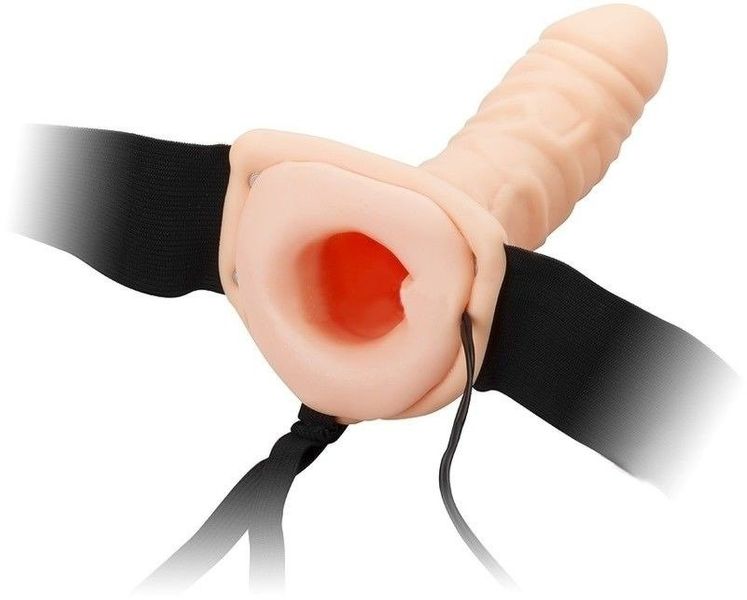 Wibrujący strap on The Extender Hollow Vibrating Kinx