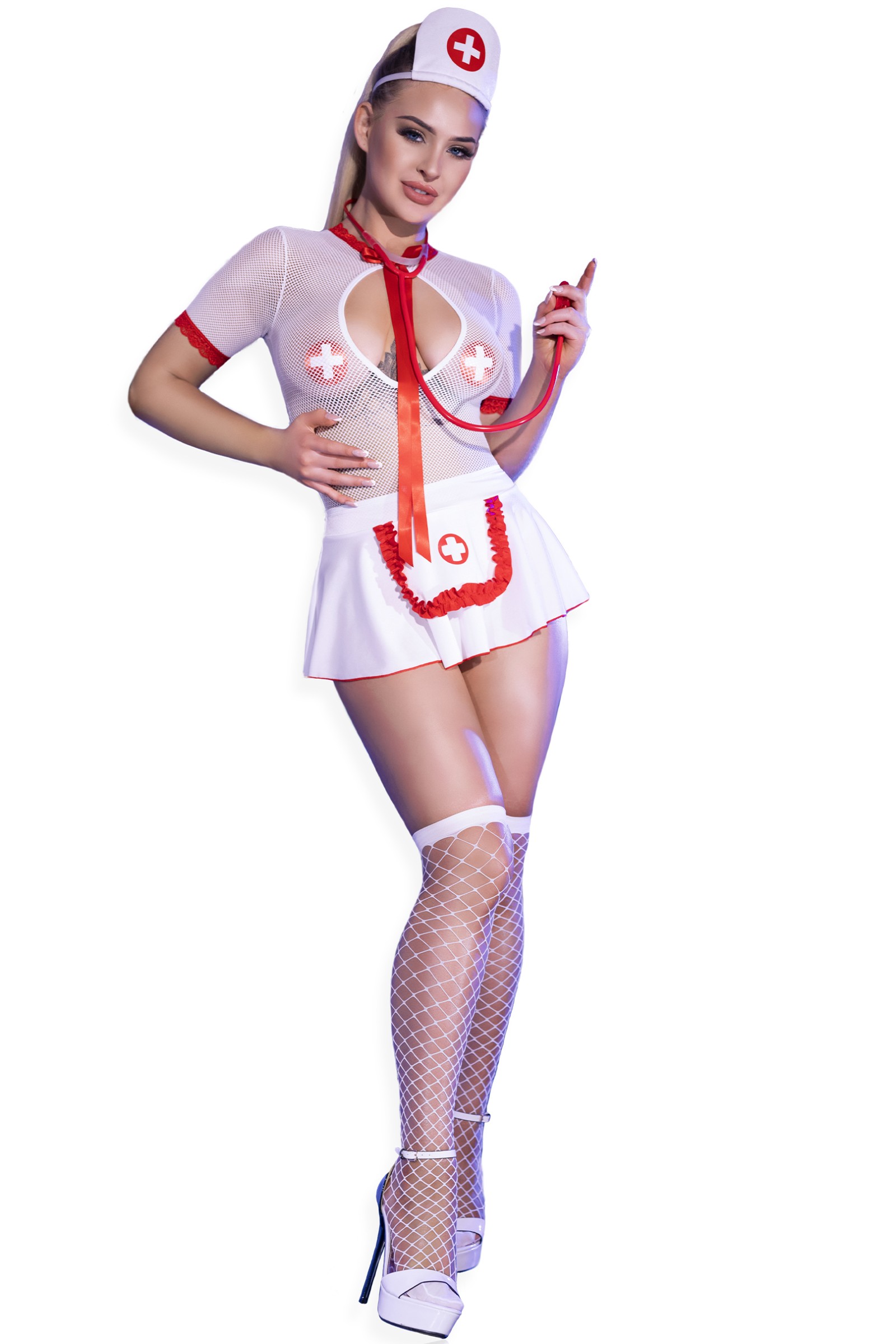 Uwodzicielski kostium pielęgniarki s/m